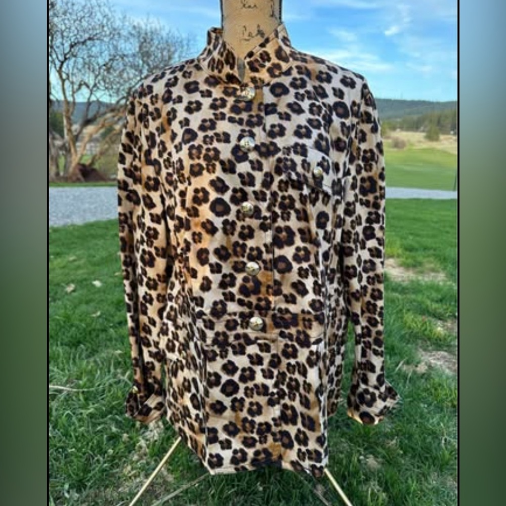 Ladies 20W Charter Club Animal Print Jacket